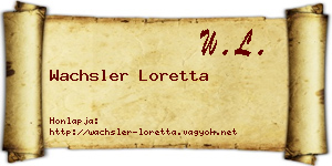 Wachsler Loretta névjegykártya